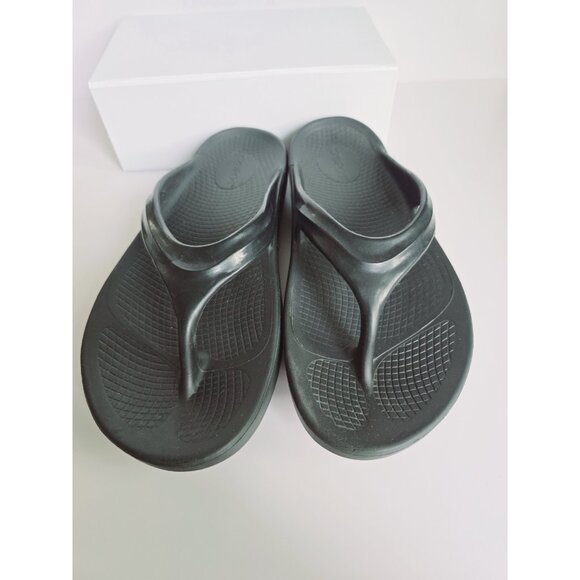 OOFOS OOlala Black Flip Flop Sandals Slip On Comfort Arch Support Women Shoes 11 - Picture 6 of 10